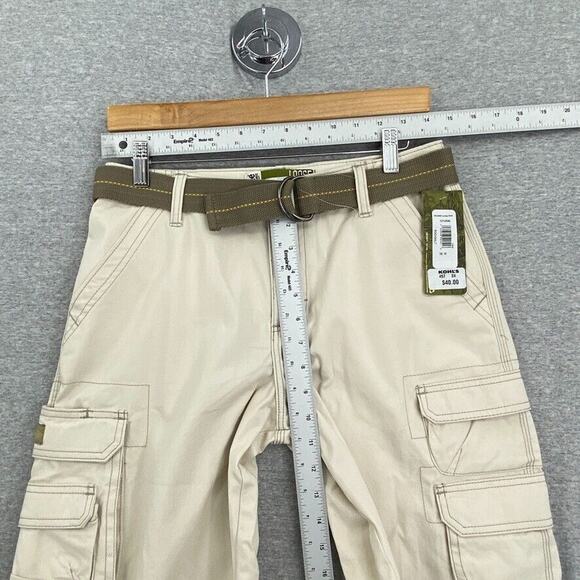 Lee Cargo Shorts Youth 16 Reg Loose Khaki Tan Adjustable Waist Belt Pockets NEW - Picture 8 of 14